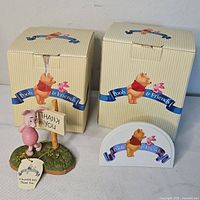 Piglet figurine with two original Pooh & Friends boxes