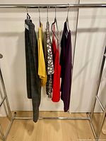 All five Babaton garments hanging on rack