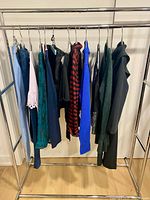 Full rack showing the majority of garments