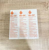 Front of three sealed Bio-Oil 125 ml boxes