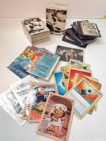 Overview of all card stacks and fanned Pokémon cards