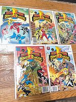 All five Mighty Morphin Power Rangers comic books issues 1-5 laid out