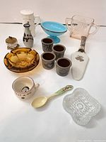 Group shot showing all glass and ceramic items