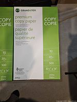 Front of one ream showing branding and specifications