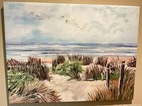 Front view of beachscape canvas showing full artwork