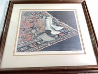 Full view of framed print with mat