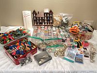 Wide view of entire lot on table