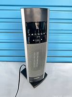 Front view of Bonaire tower heater showing full height and power cord