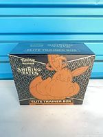 Front view of sealed Pokemon Shining Fates Elite Trainer Box