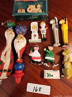 Group shot of all ornaments and craft box