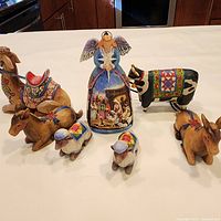 Group shot of all six nativity figurines