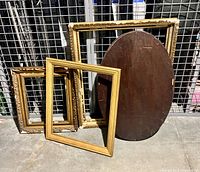 Group shot of all frames and mirror backing showing count and styles