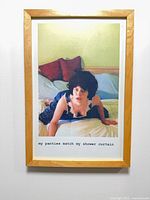 Full view of framed print on wall