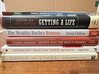 Stacked view of all six book spines showing titles and authors