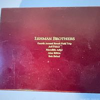 Top view showing Lehman Brothers gold text on lid