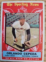 Front of 1959 Topps Orlando Cepeda All-Star card