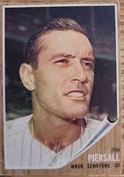Front of 1962 Topps Jim Piersall card showing portrait and border
