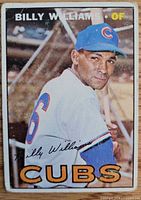Front of 1967 Topps Billy Williams baseball card showing player image, card number 315 visible
