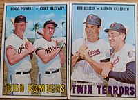 Fronts of both 1967 Topps cards Bird Bombers and Twin Terrors