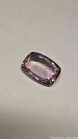 Faceted rectangular cushion ametrine front view