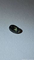 Loose oval platinum-green sapphire on grey background
