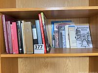 Shelf view showing all 19 Pennsylvania themed books and pamphlets