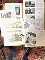 Assorted Philadelphia ephemera including color prints, architectural pages, envelope and Flyers photo