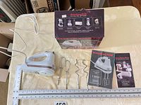 Mixer, box, four attachments, manual with ruler for scale