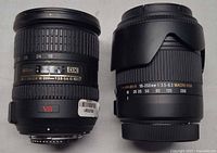 Front view of both lenses showing branding and focal length ranges