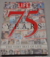 Front cover of Life 75 Years book showing collage and title