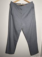 Front view of grey Zara dress pants on hanger