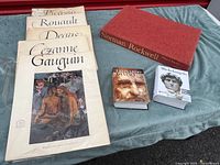 Five Abrams art portfolios, Norman Rockwell large book, two small art paperbacks