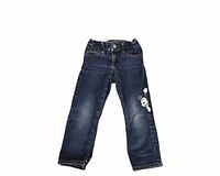 Full view of toddler dark blue jeans
