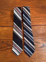 Front view of both ties showing full length and patterns