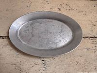 Top view of entire oval platter showing size and finish