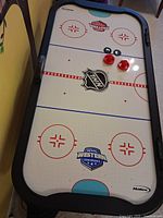 Full view of air hockey table assembled