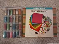 Printmaking kit box with glitter tube pack