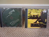 Front view of both Sting CDs; …All This Time disc visible without insert; Ten Summoner’s Tales cover art shown