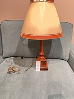 Full view of lamp with shade and cord