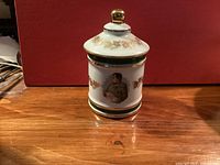 Front view showing Napoleon portrait and gold trim