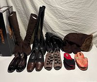 All footwear grouped to show boots, shoes and slippers
