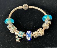 Bracelet assembled with all charms attached