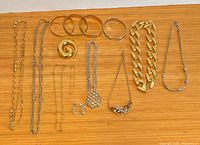Full view of all jewelry pieces arranged on table