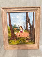 Full frontal view of framed painting