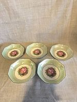 Five octagonal Schumann porcelain bowls front view