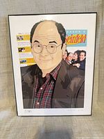 Front view of framed Seinfeld Season 4 portrait print showing George Costanza illustration and numbering