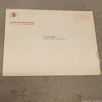 Team envelope with Buccaneers logo and address