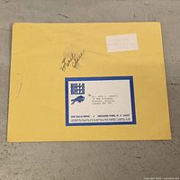 Buffalo Bills manila envelope with logo and address