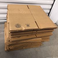 Stack of flat Uline boxes