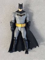 Front view of Batman action figure showing color, articulation and accessories